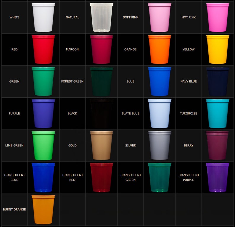 50-16 oz Personalized Custom Stadium Cups State of Deleware Wedding Monogram Monogrammed Plastic Cups Drinks Favors We have all states!