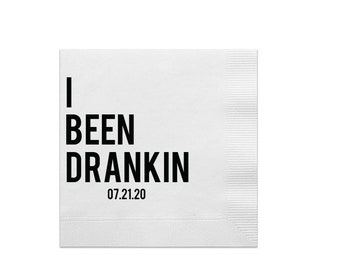 Personalized Napkins Personalized Napkins Bridal Shower Wedding Napkins Custom Monogram Drunk In Love I've Been Drankin