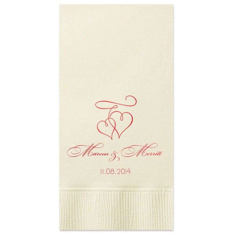 100 Personalized Guest Towels Dinner Napkins Wedding Paper Hostess Gift Monogram Monogrammed Custom Printed Bathroom Napkins Hand Towels
