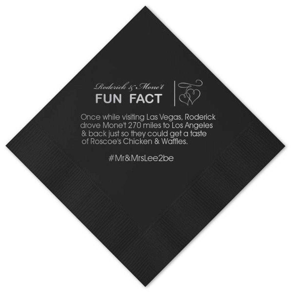 100 Trivia Personalized Napkins Birthday Wedding Trivia Etsy