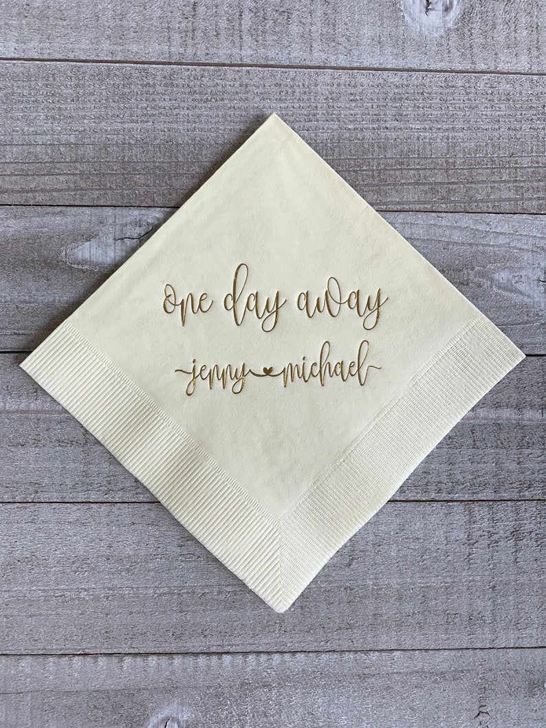 Personalized Rehearsal Napkins Custom Printed One Day Away Etsy