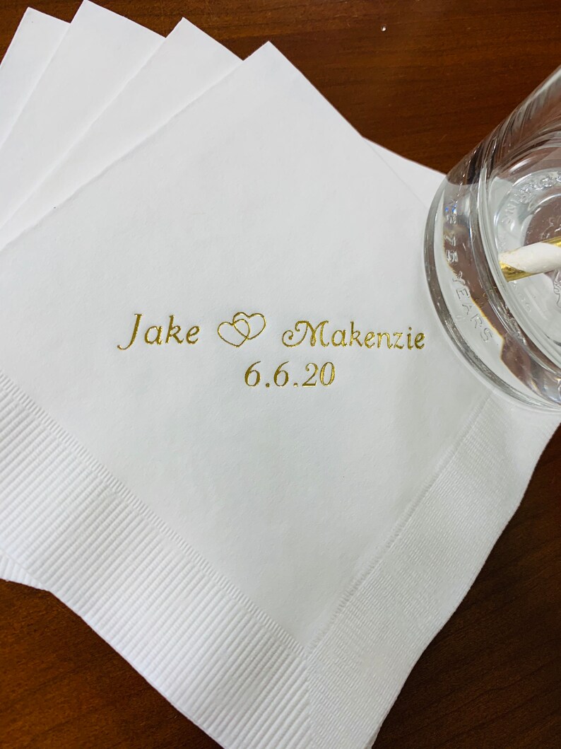 50 Personalized Napkins Personalized Napkins Wedding Etsy
