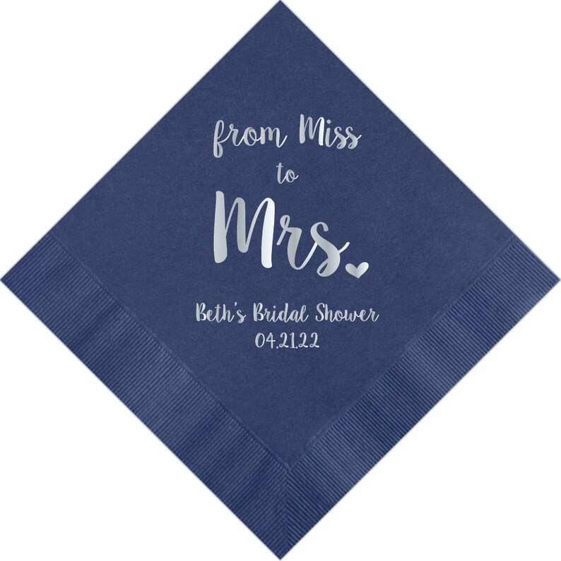 Personalized Napkins Bridal Shower From MISS to MRS Custom Etsy