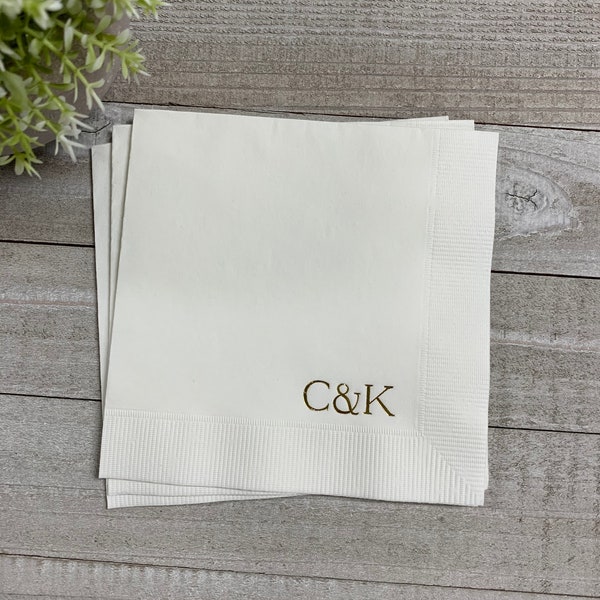 Personalized Napkins Personalized Napkins Wedding Personalized Cocktail Beverage Paper Anniversary Party Monogram Custom Luncheon Avail!