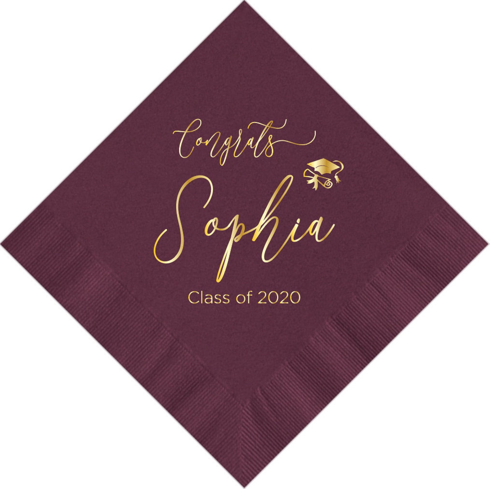 Personalized Napkins Graduation Ceremony Party Printed Custom Etsy.de