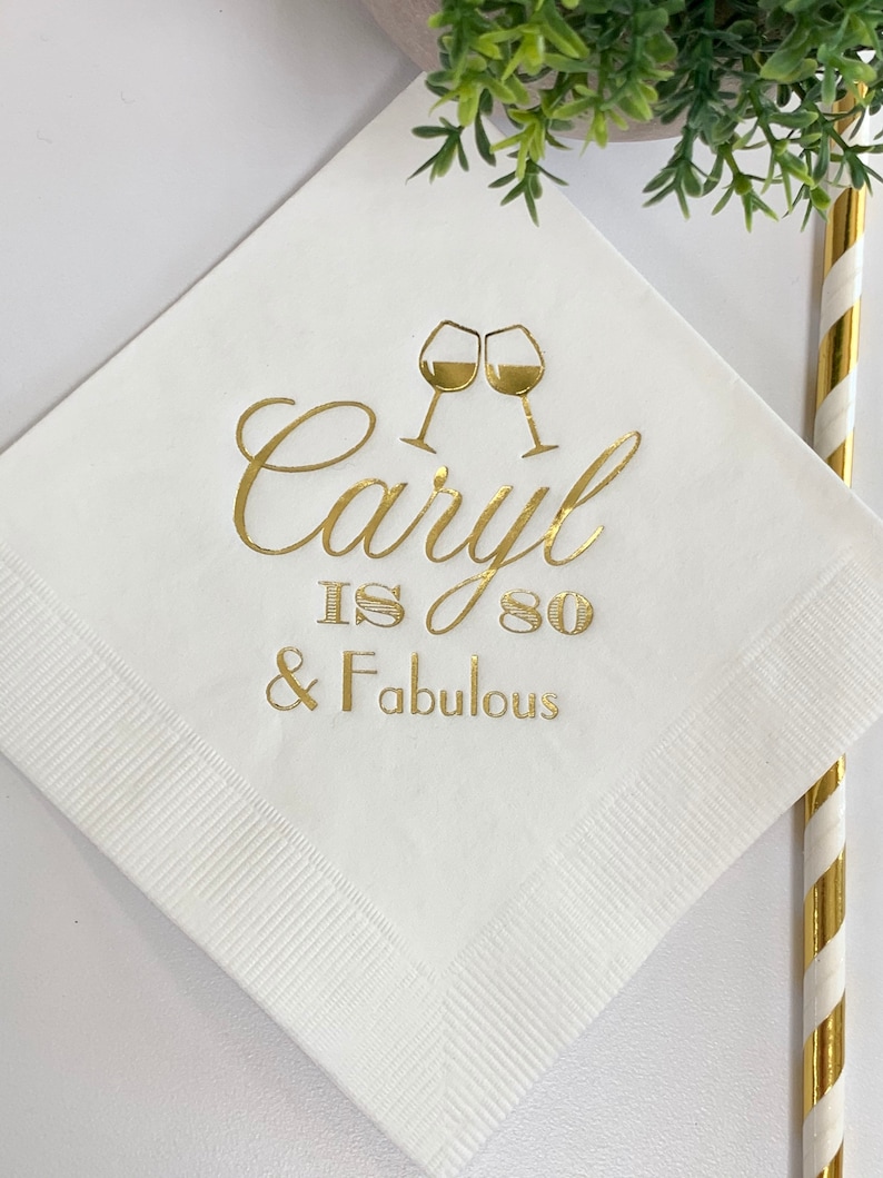 Personalized Birthday Napkins Women Ladies Girl 40th 50th 60th Etsy