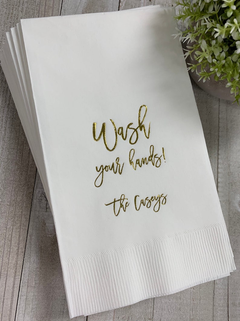 100 Personalized Guest Towels Hand Towels Bathroom Napkins Etsy