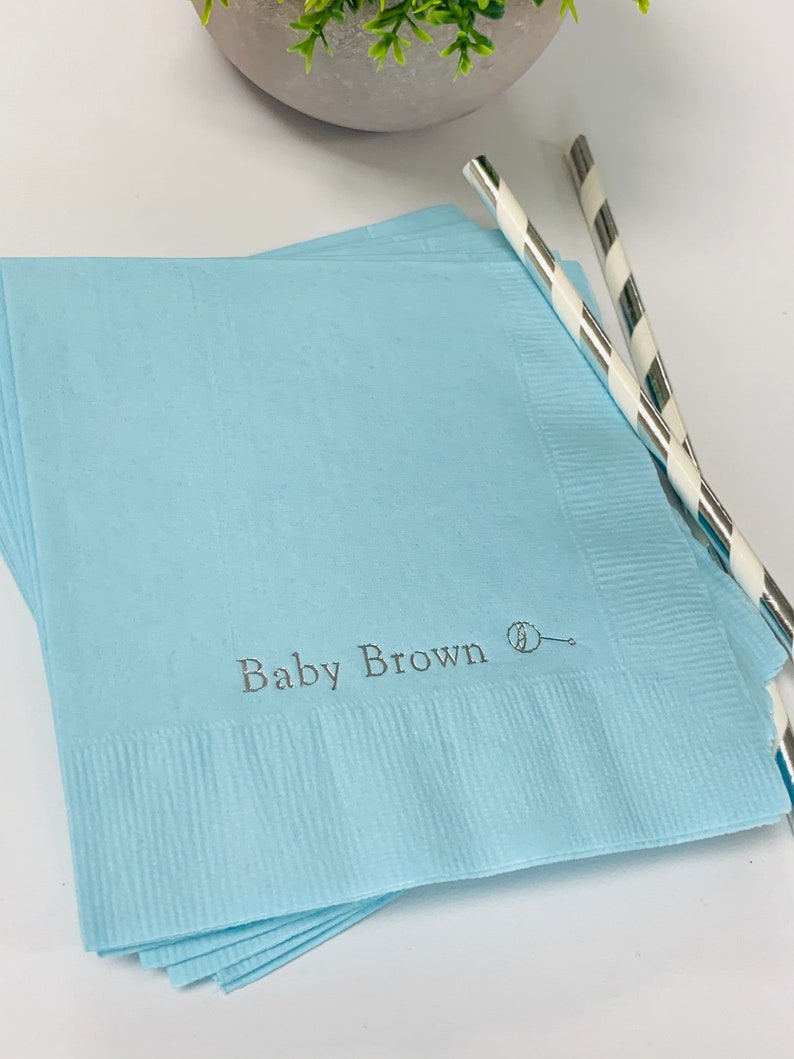 50 Personalized Napkins Personalized Napkins Baby Shower Etsy
