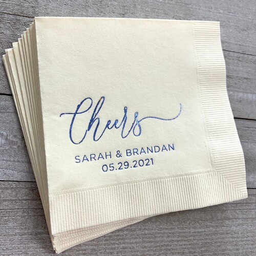 Rehearsal Dinner Napkins Wedding Party Cocktail Beverage Size Etsy