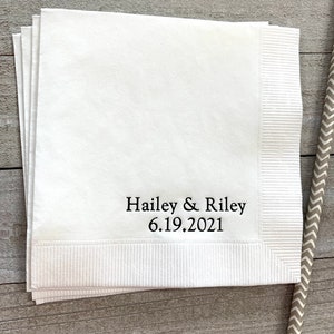 50 Personalized Napkins Personalized Napkins Wedding Personalized Cocktail Beverage Paper Anniversary Party Monogram Custom Luncheon Avail!