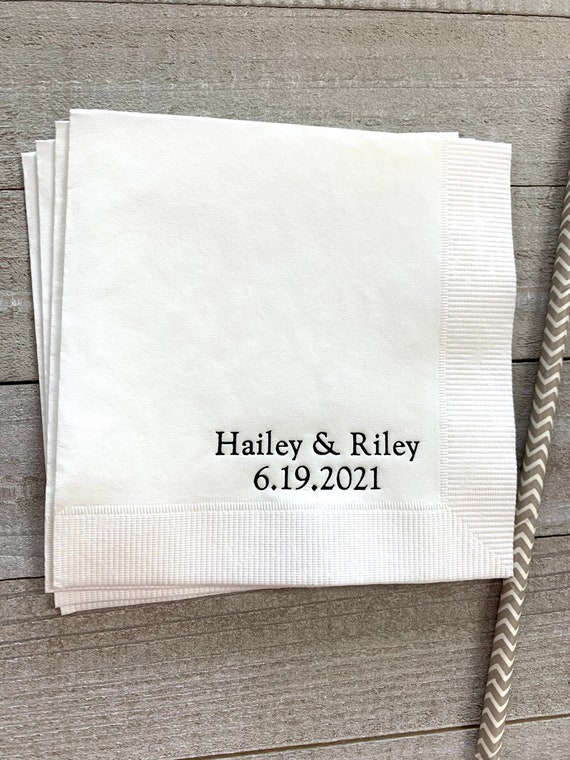 50 Personalized Napkins Personalized Napkins Wedding Etsy