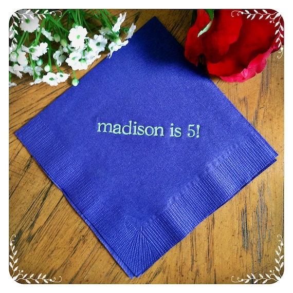personalized napkins birthday childs children 1st 2nd 3rd 4th etsy