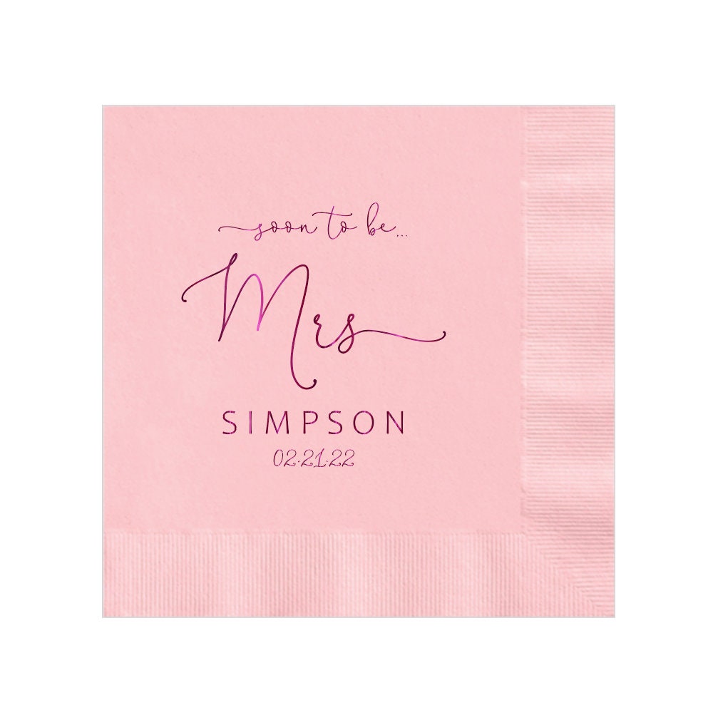 Personalized Napkins Bridal Shower Soon to Be Mrs Custom Etsy