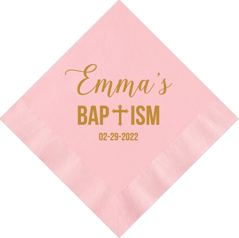 Personalized Baptism Monogram Cocktail Beverage Napkins Etsy