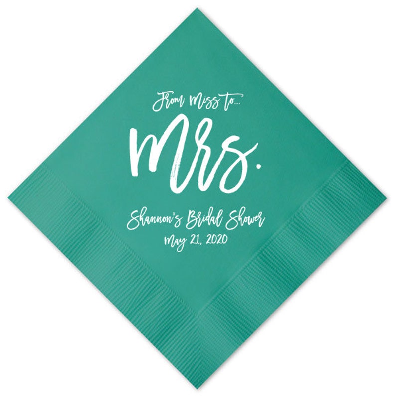 Personalized Napkins Bridal Shower From MISS to MRS Custom Etsy