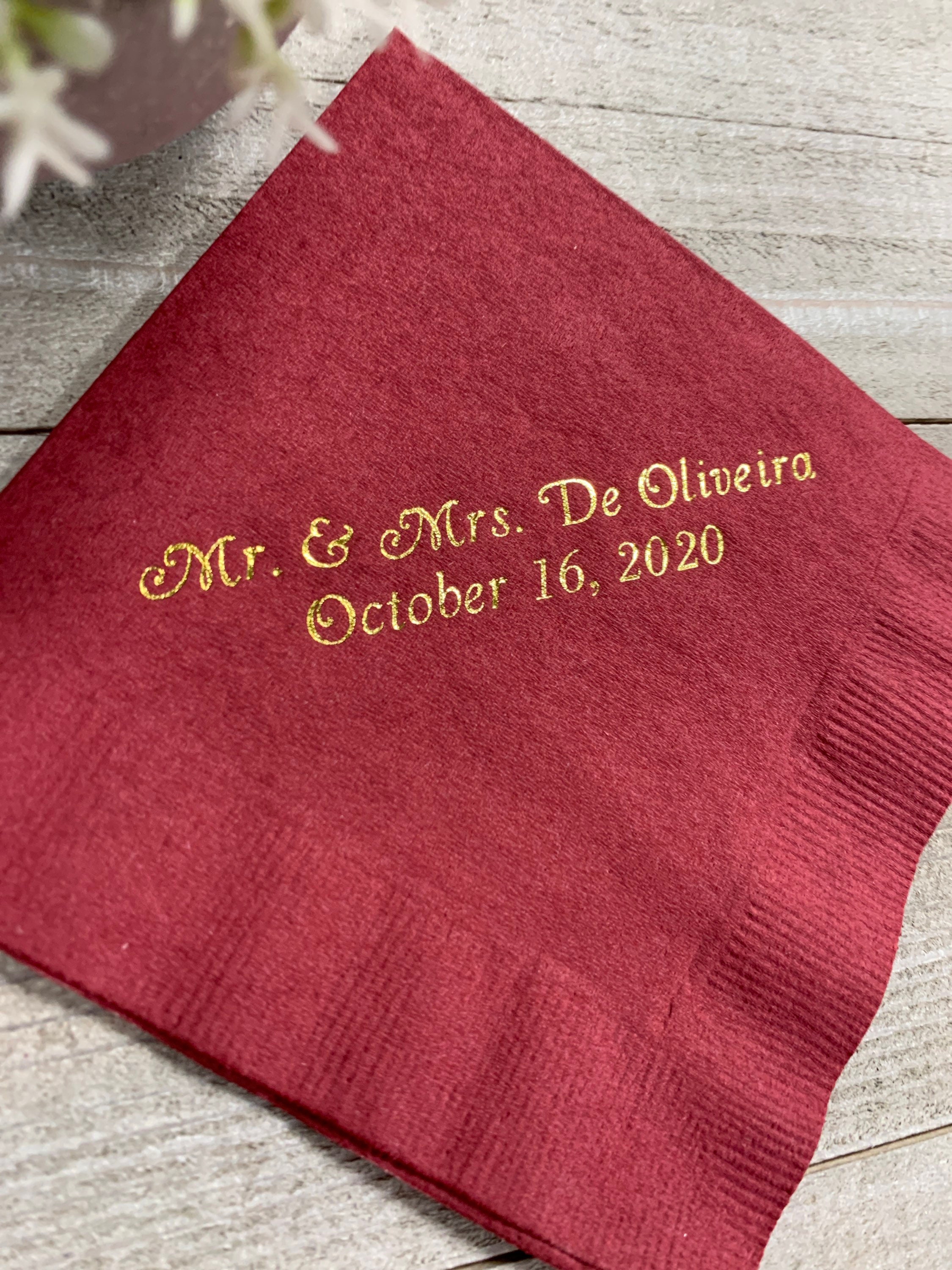 Personalized Napkins Wedding Personalized Cocktail Luncheon Guest Tow…
