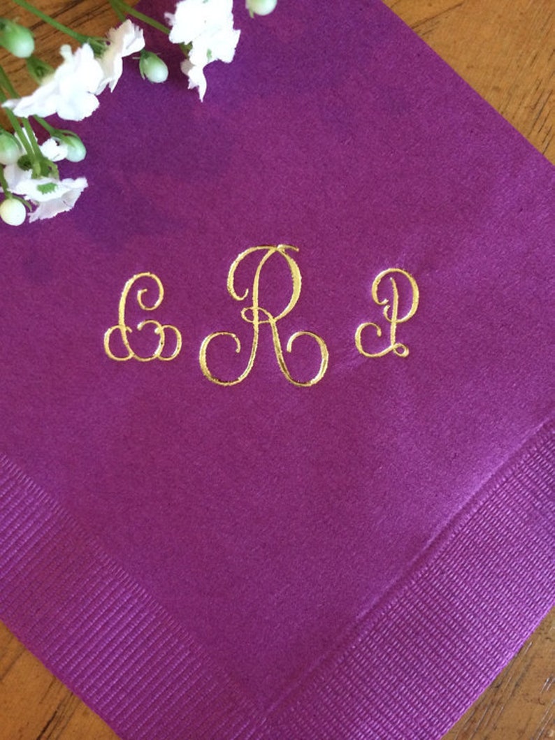 Personalized Napkins Initials Monogram Paper Custom Printed Etsy