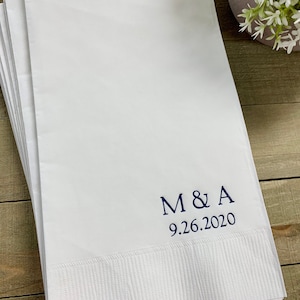 50 Personalized Hand Guest Towels Paper Dinner Napkins Wedding Rehearsal Dinner Party Engagement Custom Bathroom Hand Towels - 3 Ply