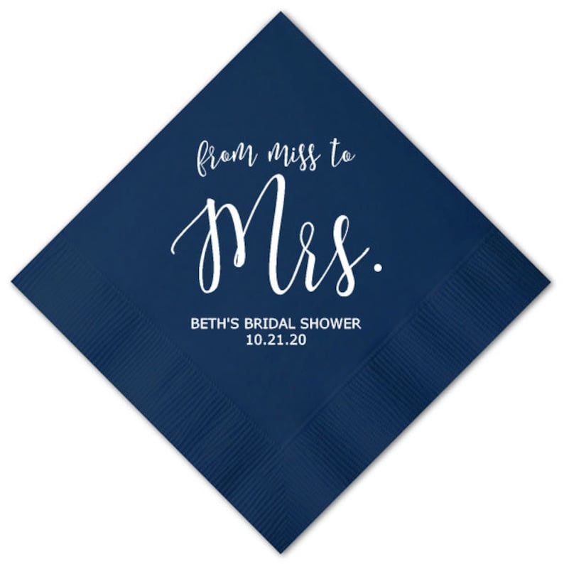 Personalized Napkins Bridal Shower From MISS to MRS Custom Etsy