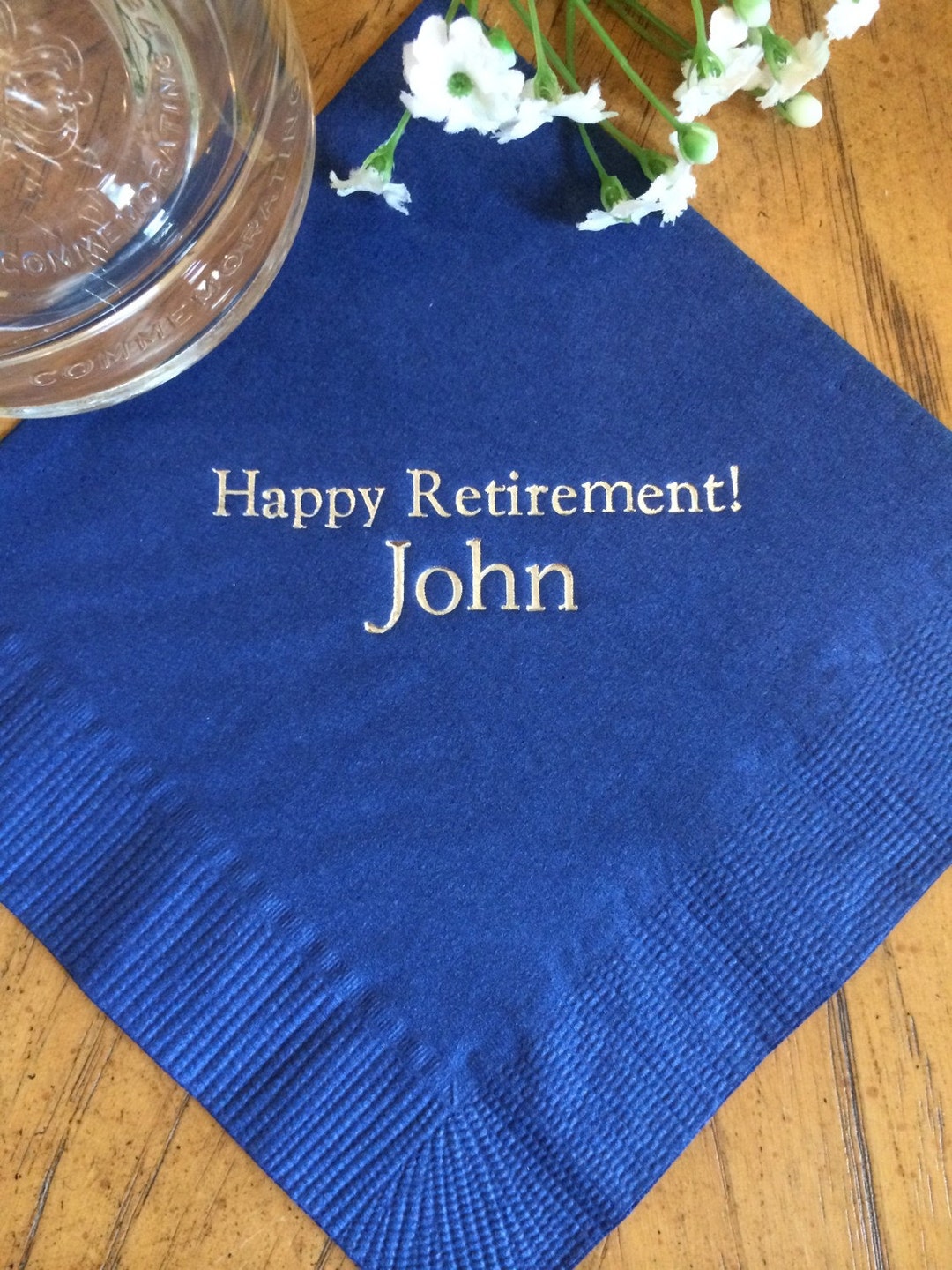 50 Personalized Napkins Personalized Napkins Retirement Personalized