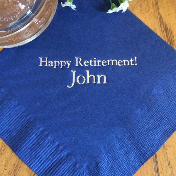Custom Napkins for Retirement Etsy