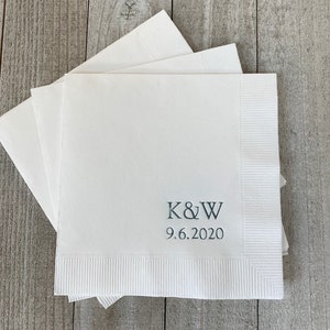 Personalized Napkins Personalized Napkins Wedding Personalized Cocktail Beverage Paper Anniversary Party Monogram Custom Luncheon Avail!