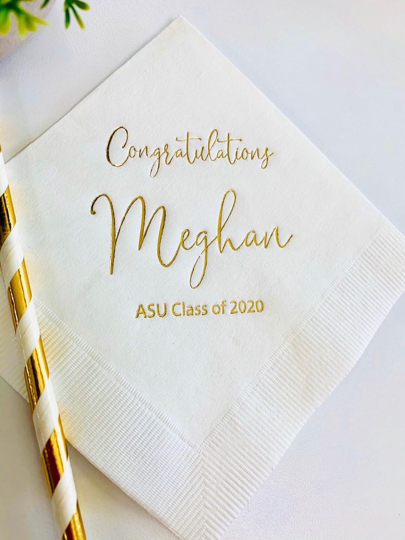 Personalized Napkins Graduation Ceremony Party Printed Custom Etsy