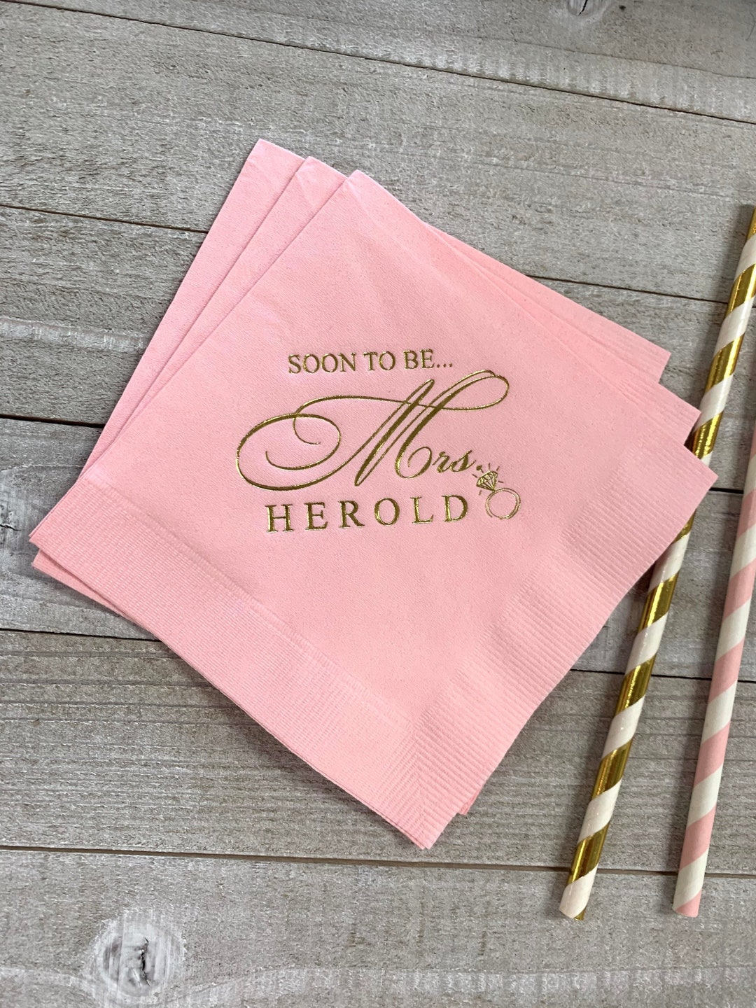 Personalized Napkins Bridal Shower Soon to Be Mrs Custom Printed