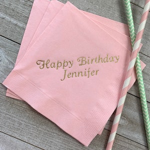 50 Personalized Napkins Personalized Napkins Printed Personalized Cocktail Beverage Paper Birthday Party Monogram Custom Luncheon Avail!