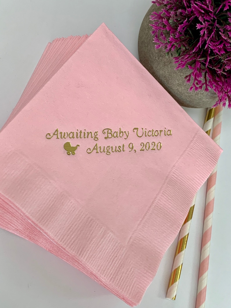 50 Personalized Napkins Personalized Napkins Baby Shower Etsy