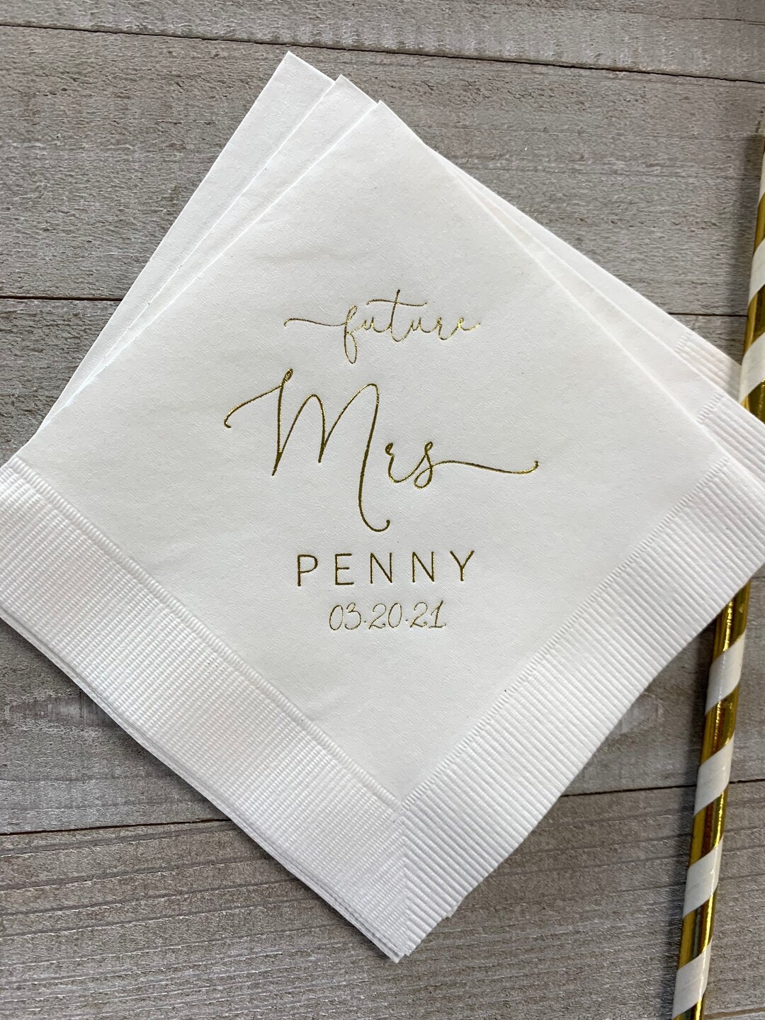 Personalized Napkins Bridal Shower Custom Printed Monogram Napkins the