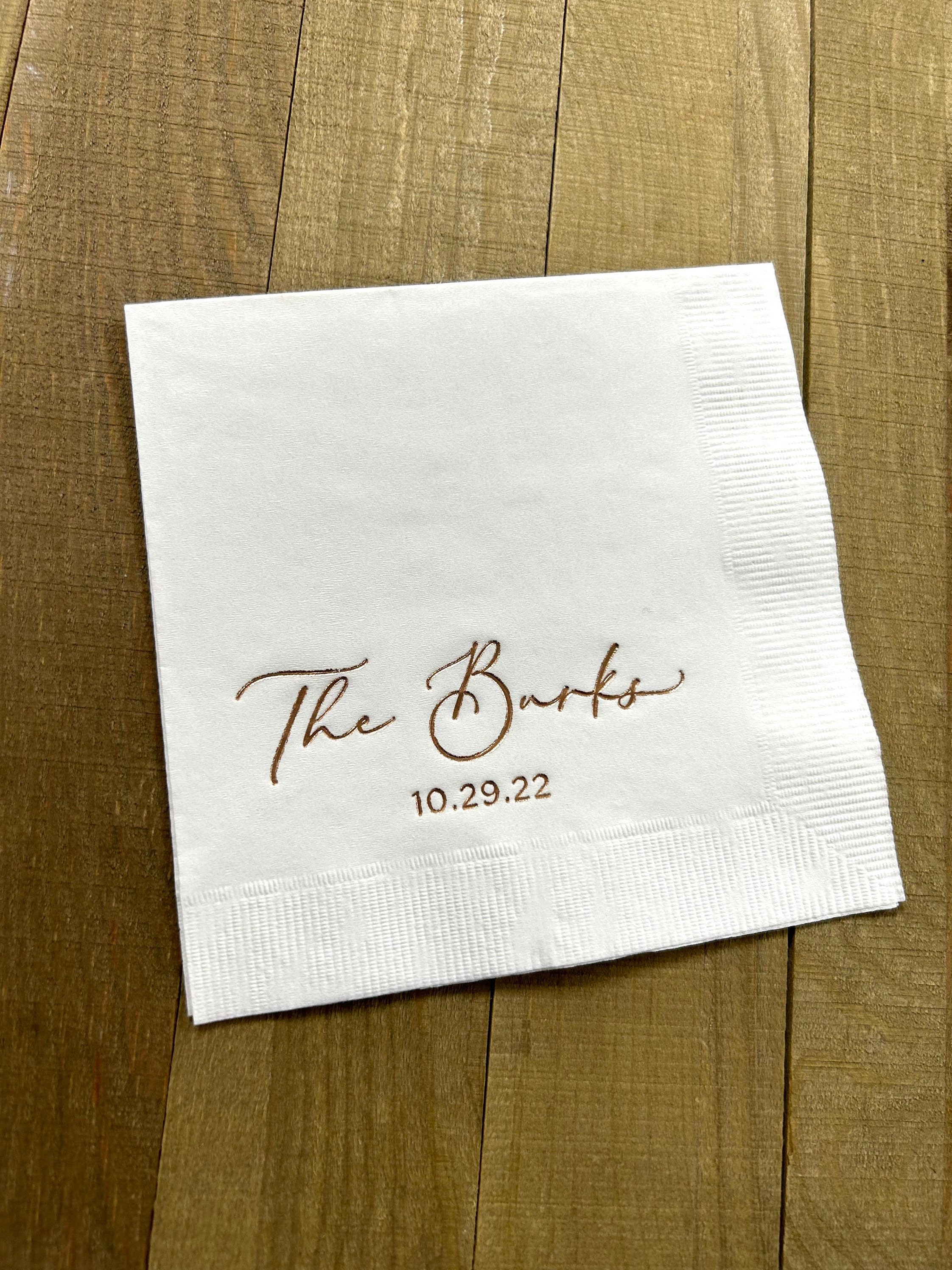 Personalized Napkins Wedding Napkins Custom Modern Font Monogram ...
