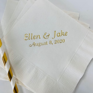 50 Personalized Napkins Personalized Napkins Wedding Personalized Cocktail Beverage Paper Anniversary Party Monogram Custom Luncheon Avail!