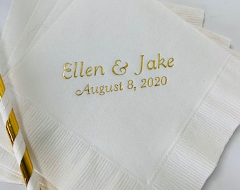 50 Personalized Napkins Personalized Napkins Wedding Personalized Cocktail Beverage Paper Anniversary Party Monogram Custom Luncheon Avail!