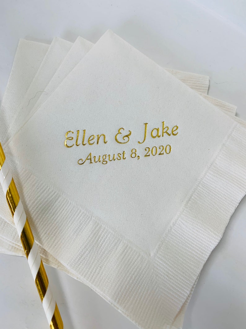50 Personalized Napkins Personalized Napkins Wedding Etsy