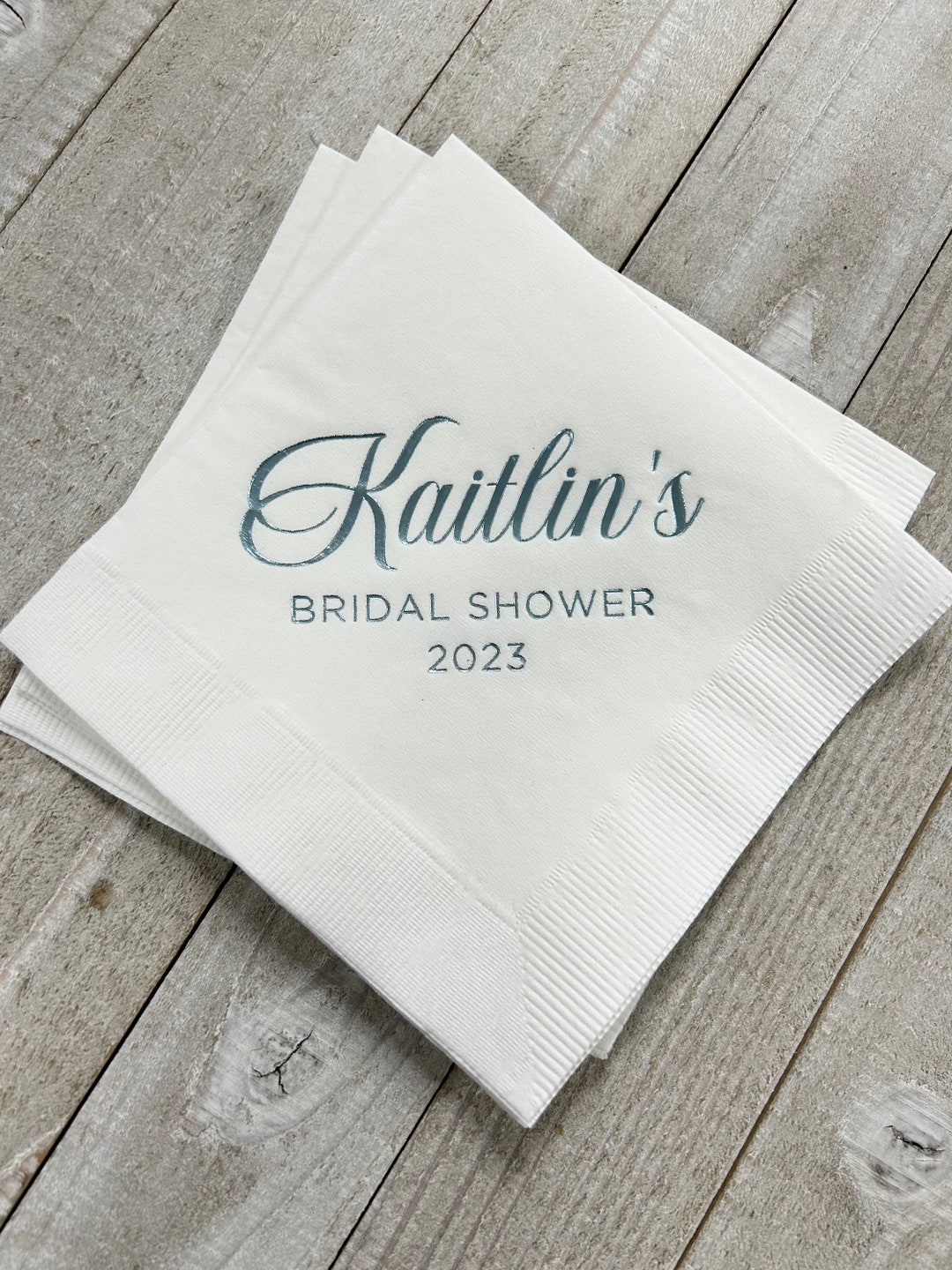 Personalized Napkins Bridal Shower Custom Printed Monogram Napkins