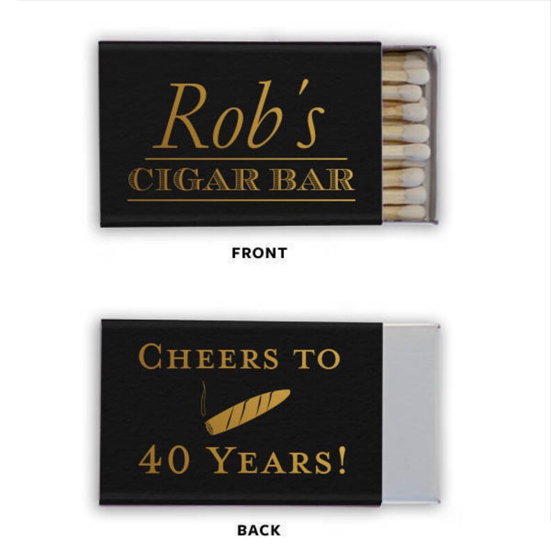 Personalized Man Cave Cigar Bar Men/'s Matches Matchbook Match Book Cheers Birthday Custom Printed Lots of Colors to choose from!