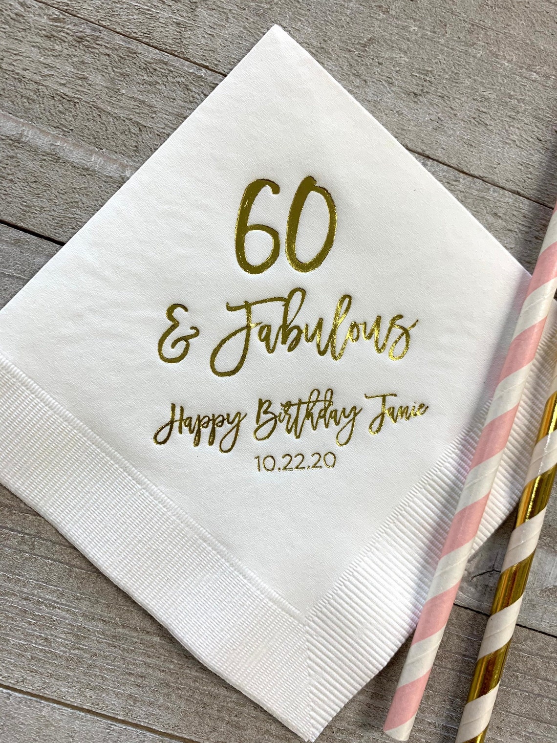 Personalized Birthday Napkins Women Ladies Girl 40th 50th 60th Etsy