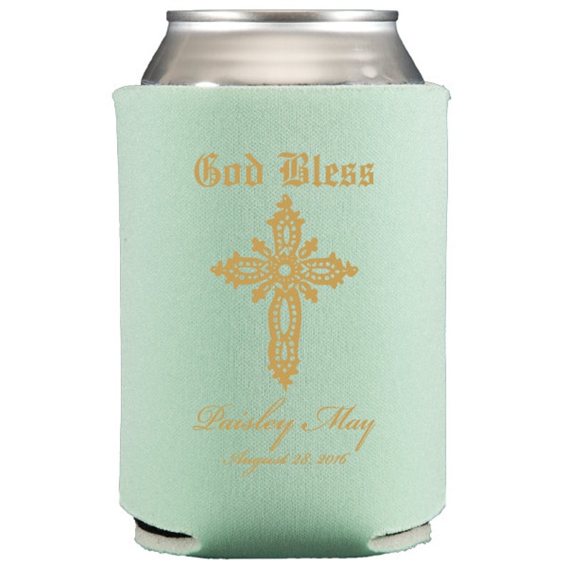 Personalized Can Hugger Cooler Wedding Favors Printed Coolie Custom Monogram 26 Colors Avail We can also use your custom artwork logo!
