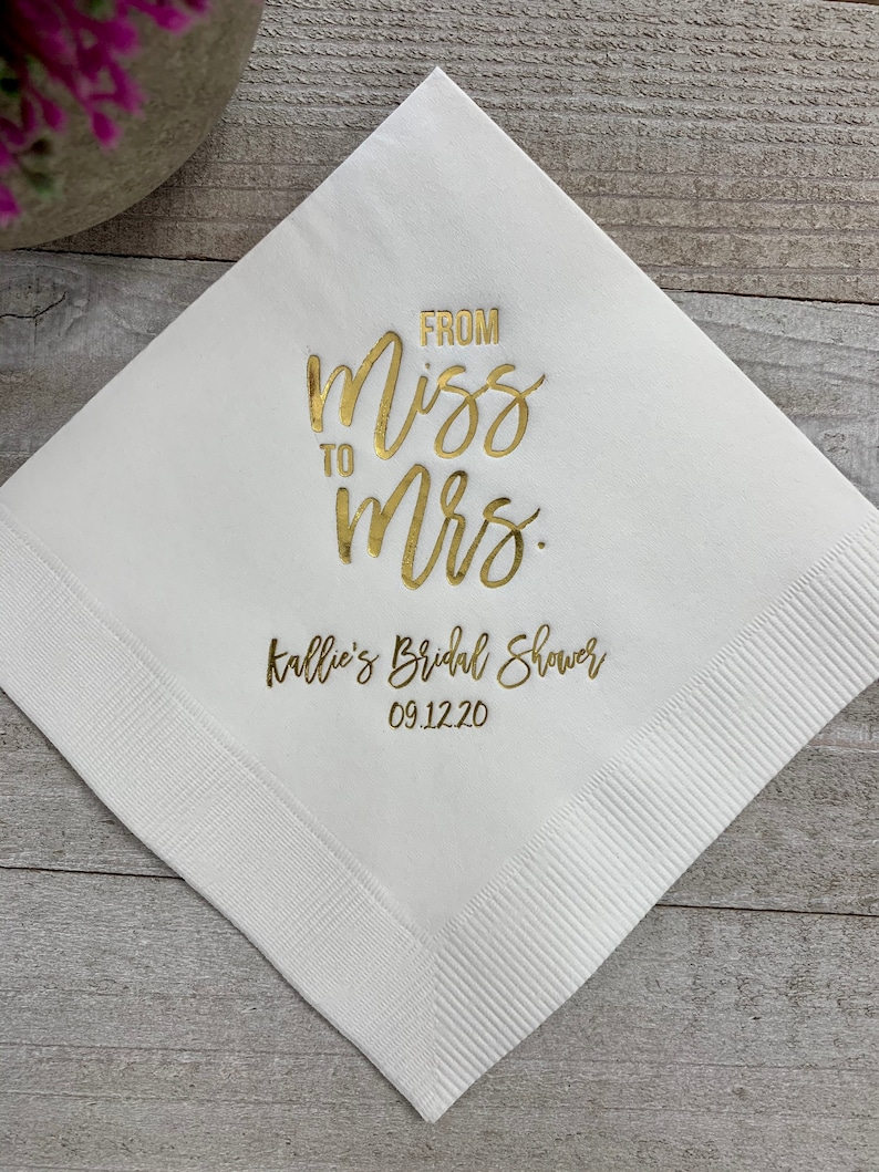 Personalized Napkins Bridal Shower From MISS to MRS Custom Etsy
