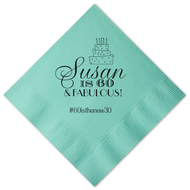 Personalized Birthday Napkins Women Ladies Girl 40th 50th 60th Etsy