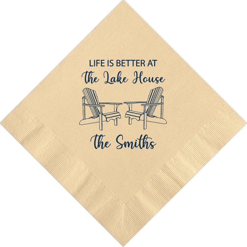 Personalized Napkins Lake House Hostess Gift Napkins Custom Etsy