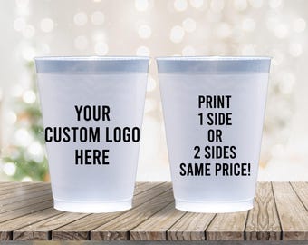 Personalized Frosted Cups - For any occasion! Custom Monogram Wedding Party Rehearsal BBQ Birthday - We can create anything!