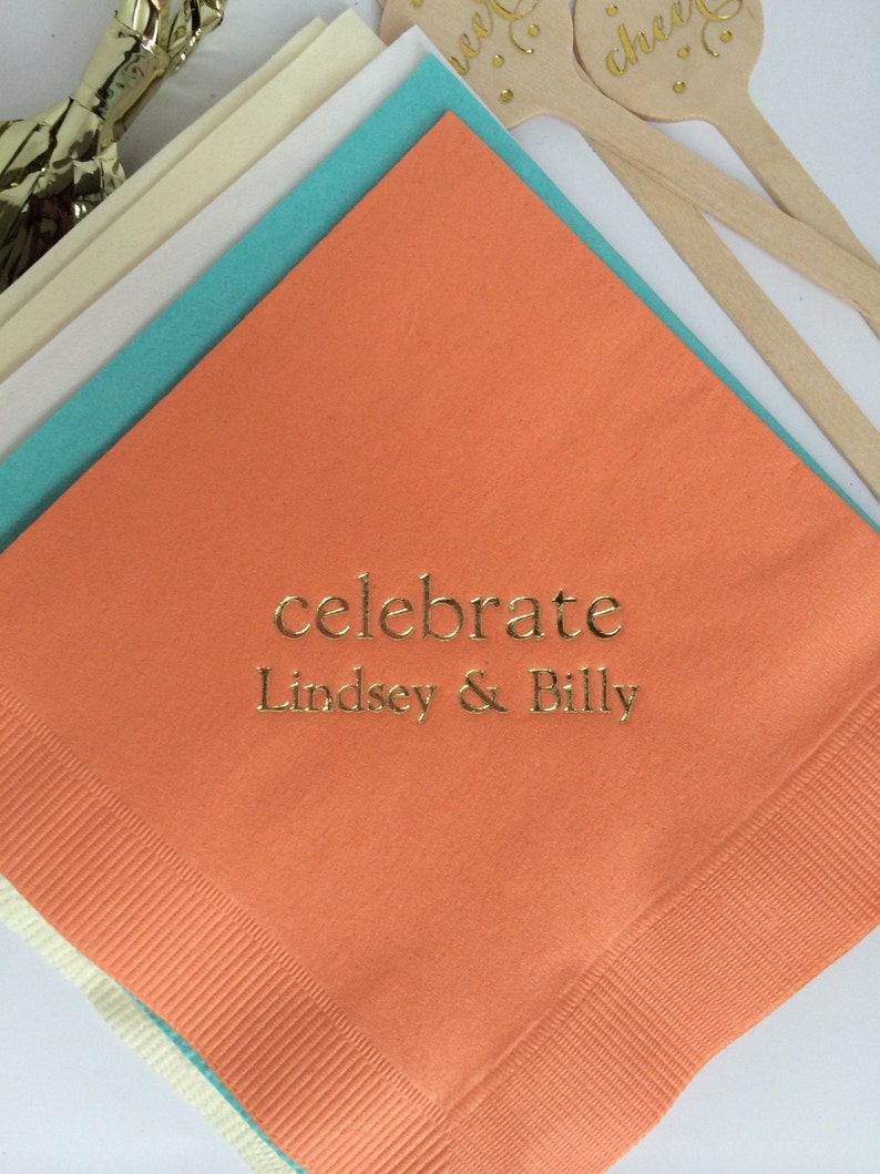Personalized Napkins Engagement Party Rehearsal Dinner Etsy