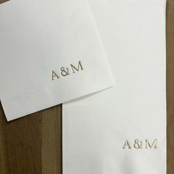 Personalized Napkins Personalized Napkins Wedding Personalized Cocktail Beverage Paper Anniversary Party Monogram Custom Luncheon Avail!