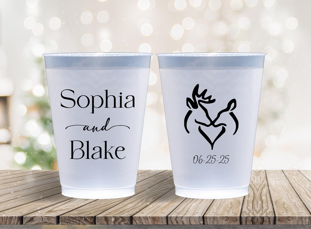 Personalized Frosted Cups Deer Doe Buck Hunting Rustic Hunting Theme ...