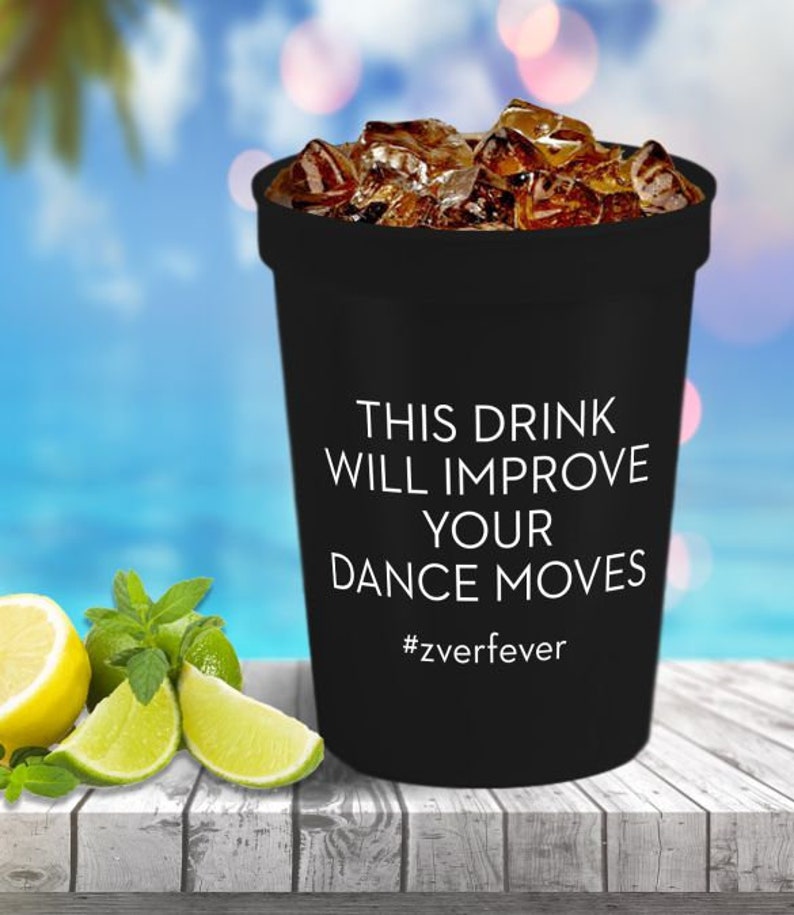 50-16 oz Personalized Custom Stadium Cups Wedding Rehearsal Dinner Monogram Logo Artwork Plastic Cups Drinks Favors We can do anything!