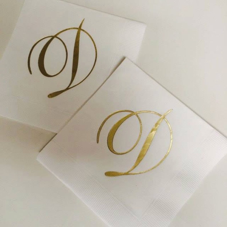 Personalized Wedding Napkins Personalized Elegant Classic Etsy