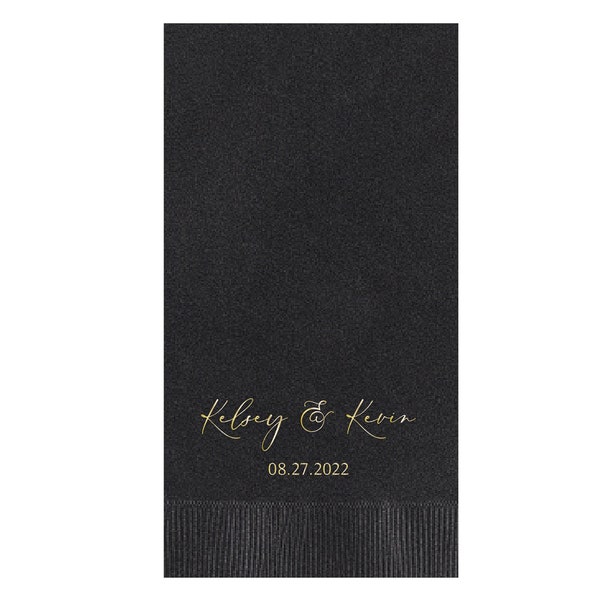 100 Personalized Guest Towels Dinner Napkins Wedding Hostess Gift  Monogram Monogrammed Custom Printed Paper Hand Towels