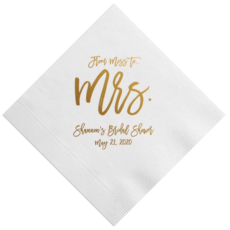 Personalized Napkins Bridal Shower From MISS to MRS Custom Etsy